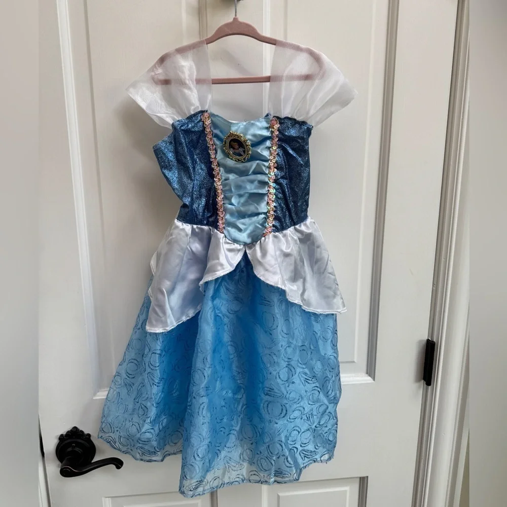 Disney Cinderella Girls Size 4 - 6 Sparkling Blue Costume Princess Dress Up
